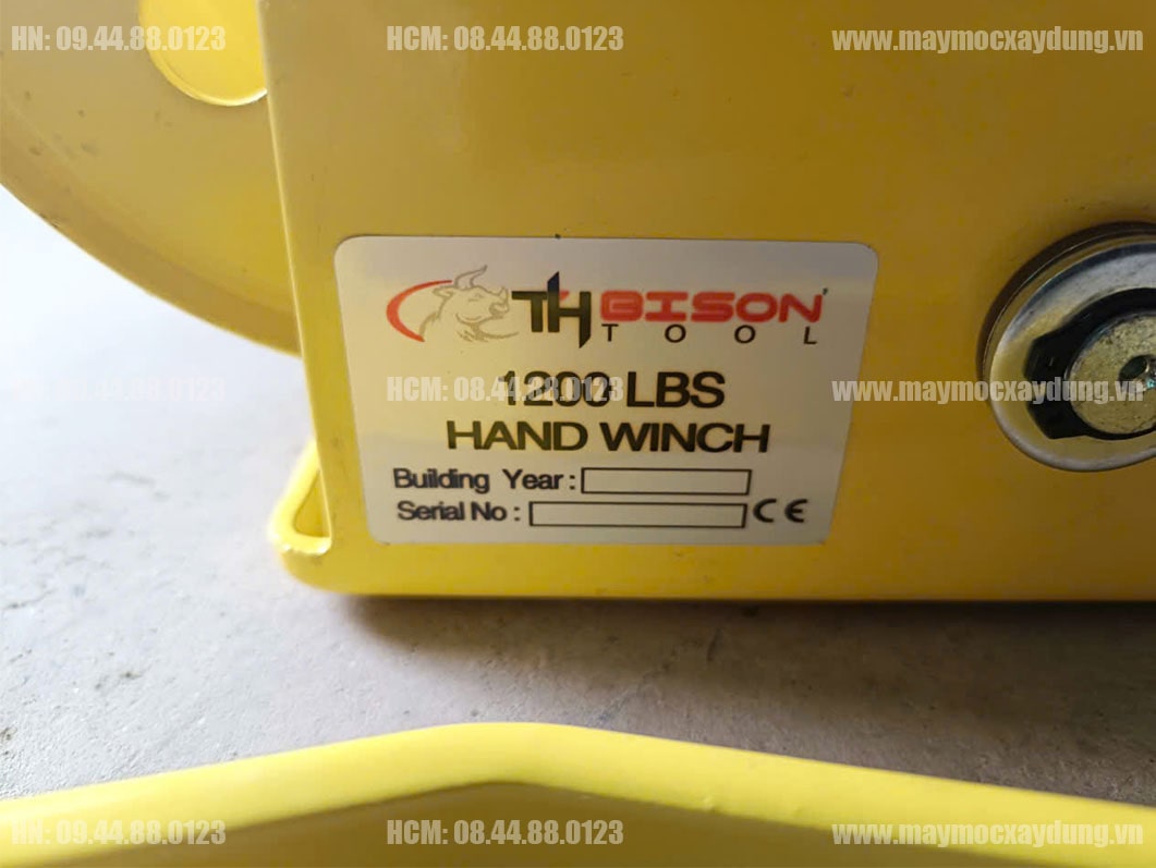 Tời quay tay 1200LBS 544kg khóa tự hãm