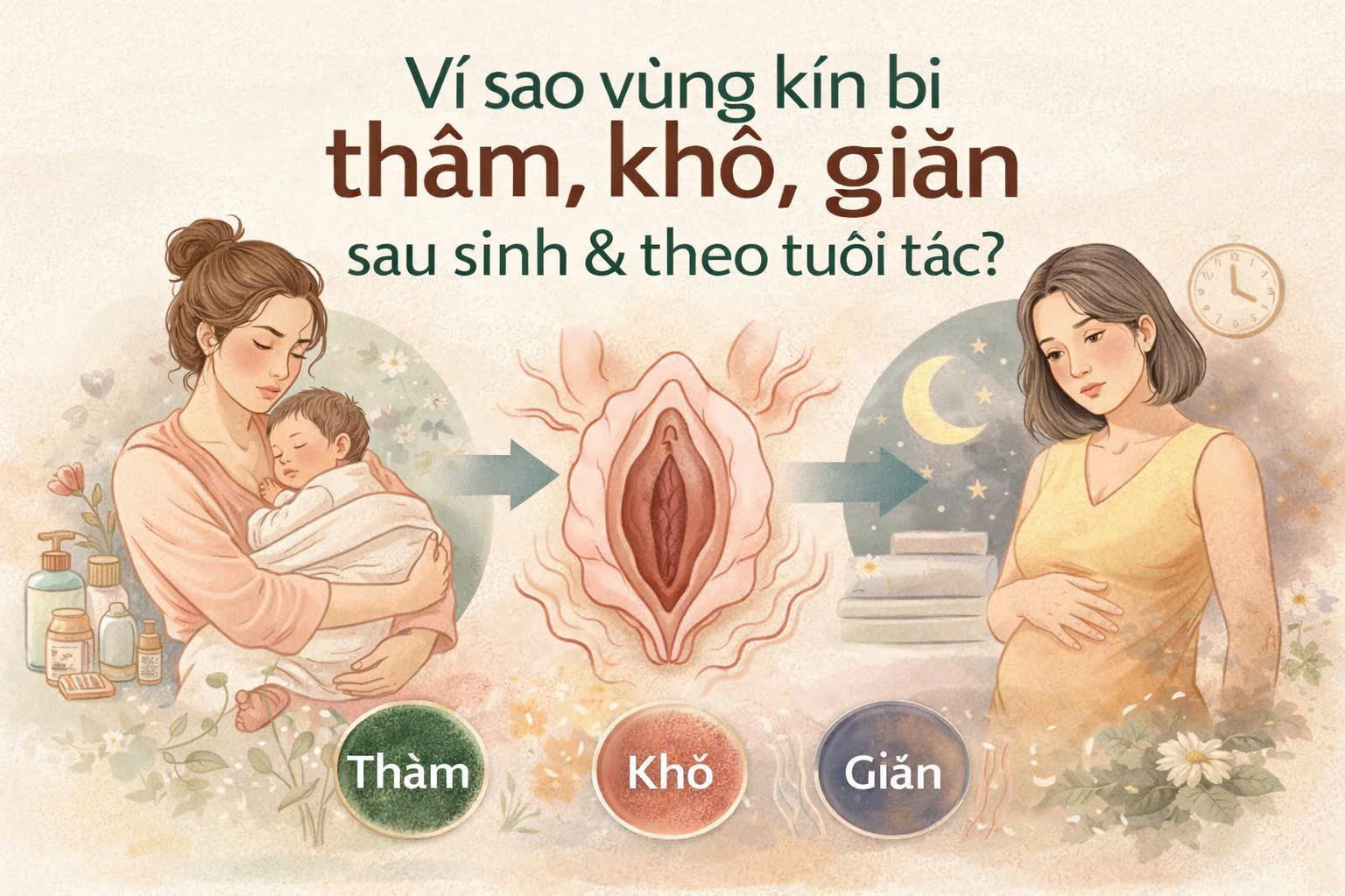 Vì Sao Vùng Kín Bị Thâm, Khô, Giãn Sau Sinh & Theo Tuổi Tác?