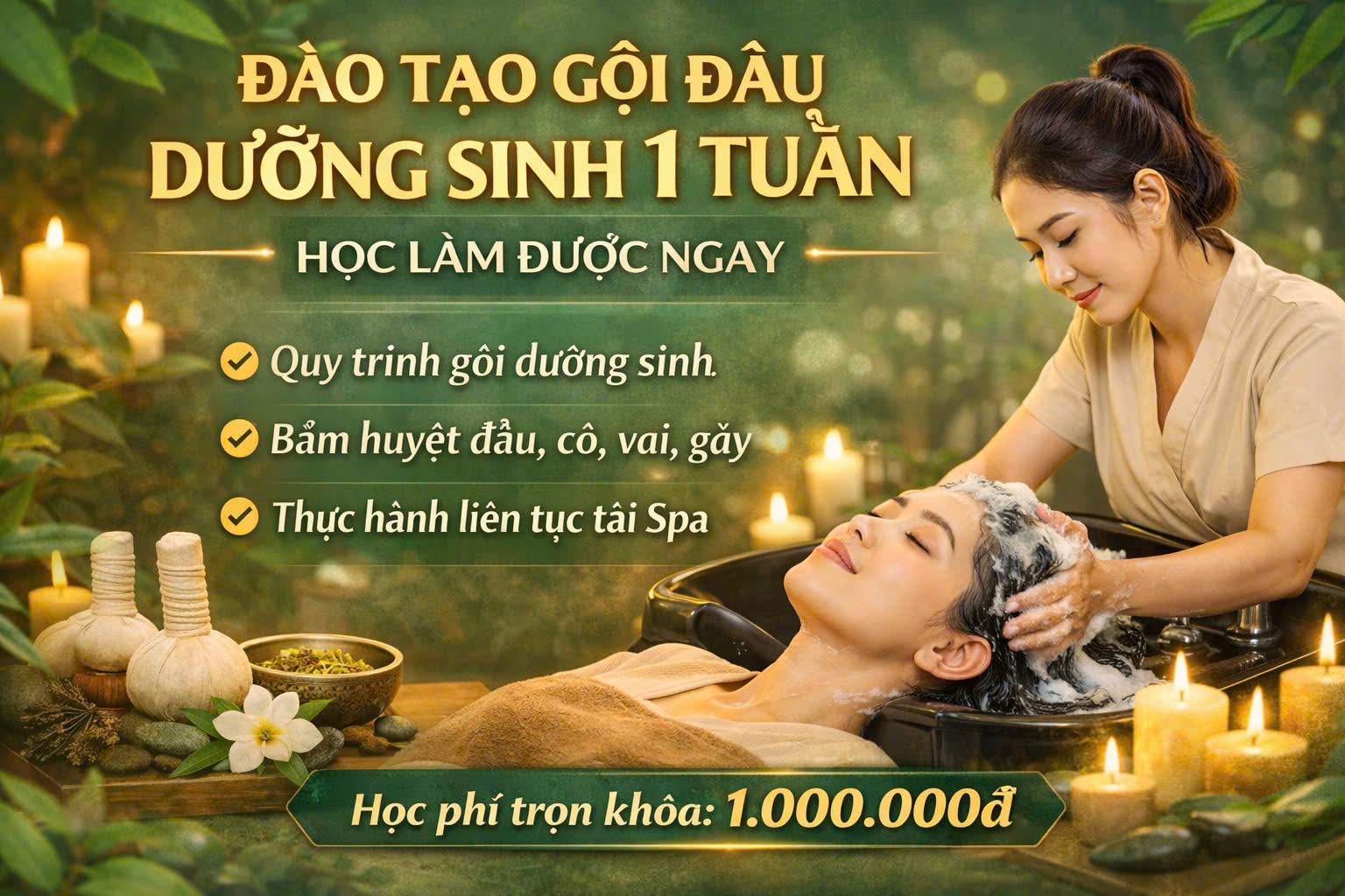 Đào tạo Gội đầu Dưỡng sinh 1 tuần | Dưỡng Tâm An Spa