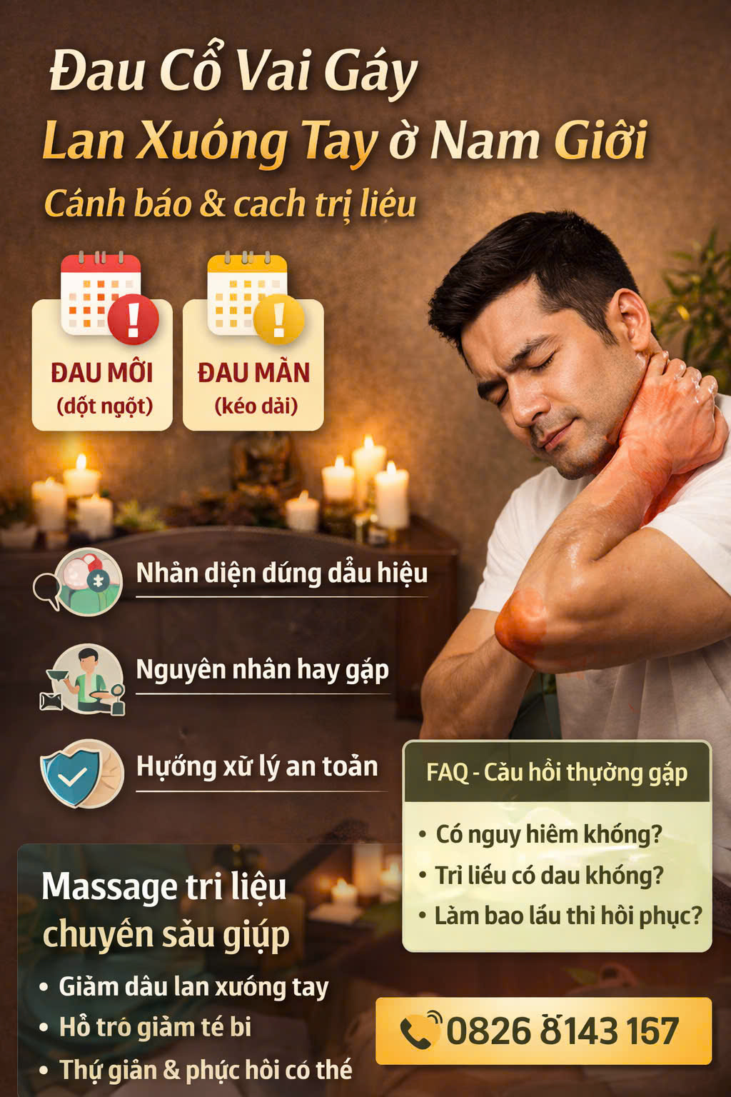 Đau cổ vai gáy lan xuống tay ở nam giới – Cảnh báo & cách trị liệu