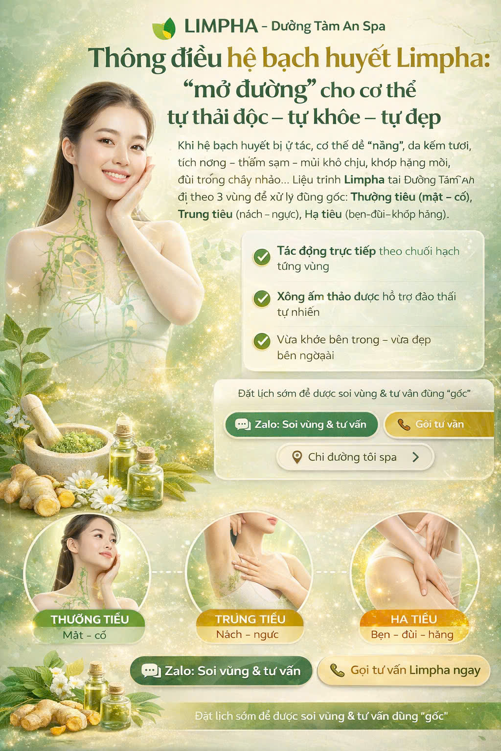 Limpha – Thông Điều Hệ Bạch Huyết 3 Vùng