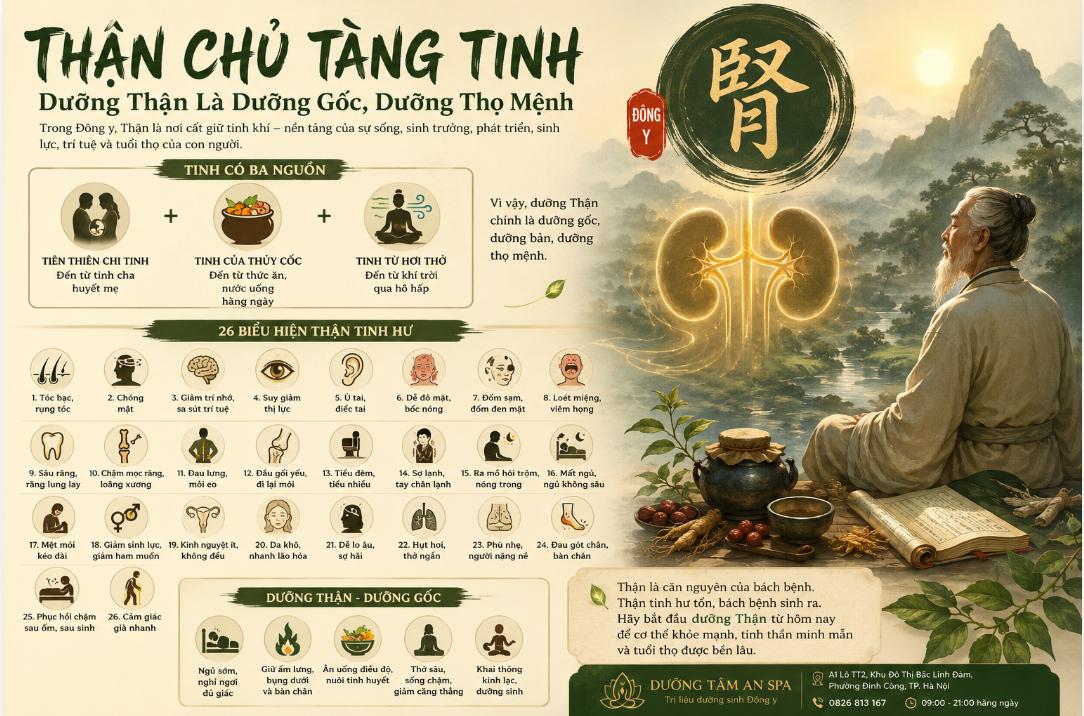 Thận Chủ Tàng Tinh Là Gì? 26 Biểu Hiện Thận Tinh Hư Theo Đông Y