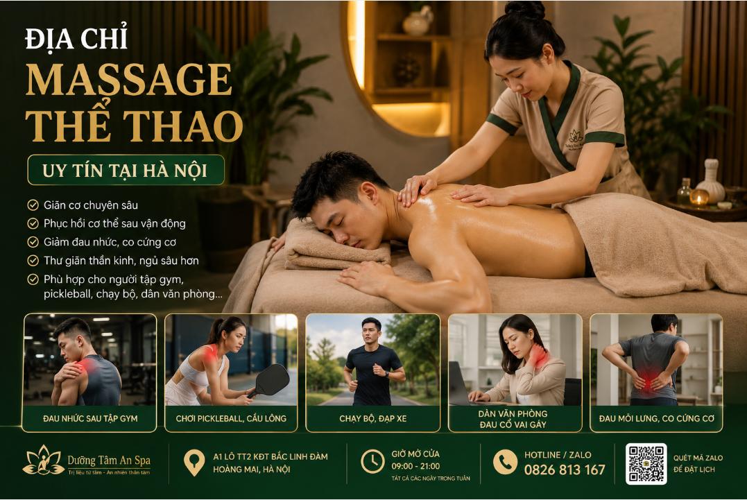 Địa Chỉ Massage Thể Thao Uy Tín Tại Hà Nội – Giãn Cơ & Phục Hồi Cơ Thể Chuyên Sâu