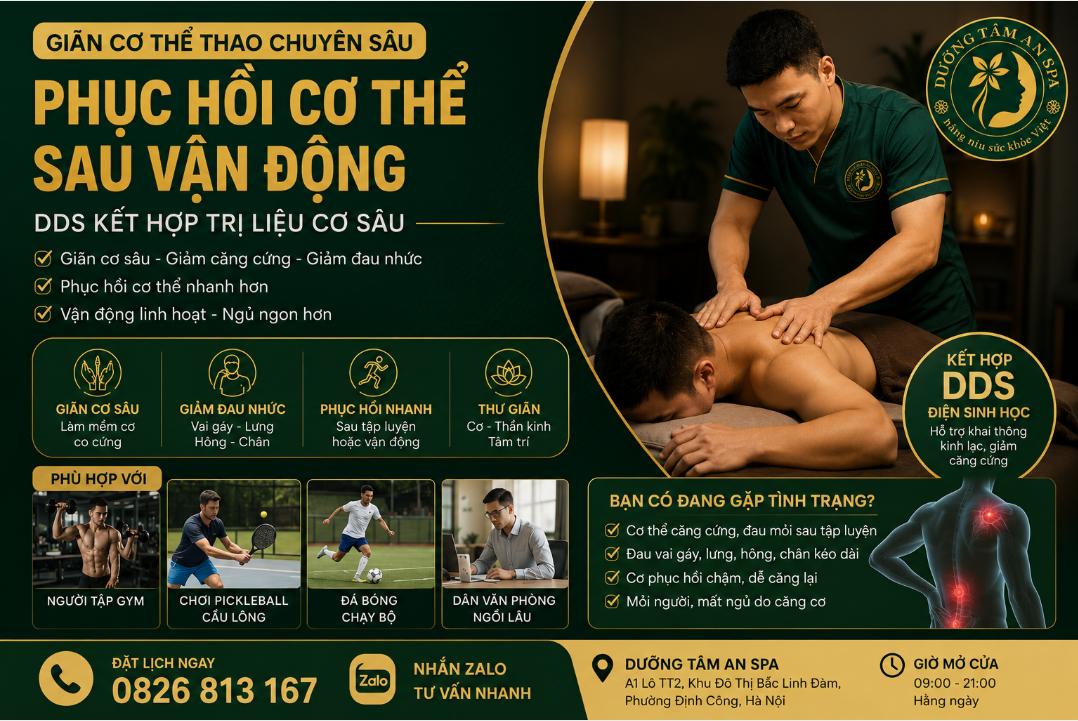 Trung Tâm Massage Giãn Cơ Thể Thao Chuyên Sâu Tại Bắc Linh Đàm, Hà Nội