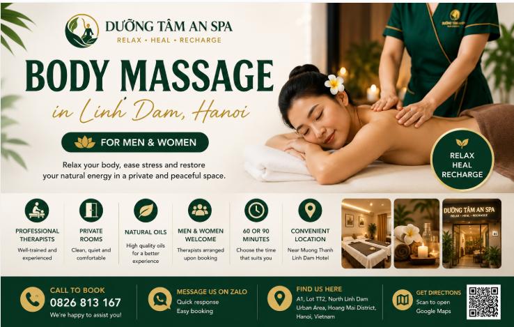 Body Massage in Linh Dam, Hanoi – For Men & Women