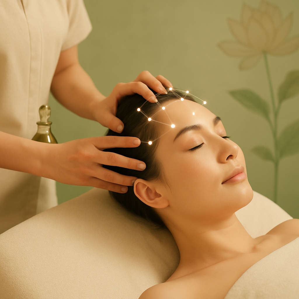 🌿 Điều Trị Đau Đầu Bằng Cửu Cung Khai Vận Vùng Đầu