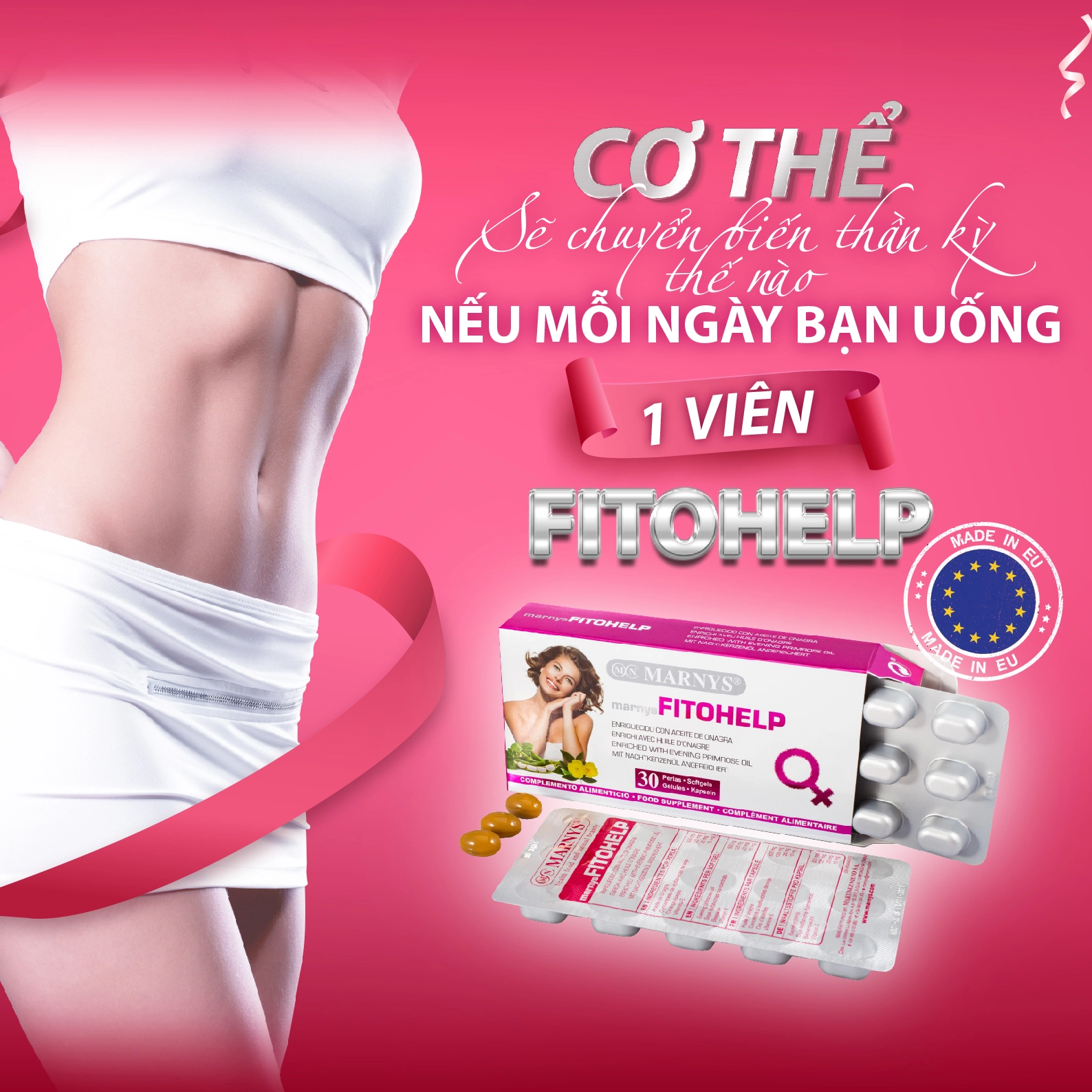 Viên uống Fitohelp bổ sung estrogen tự nhiên và cân bằng nội tiết tố nữ (30 viên)