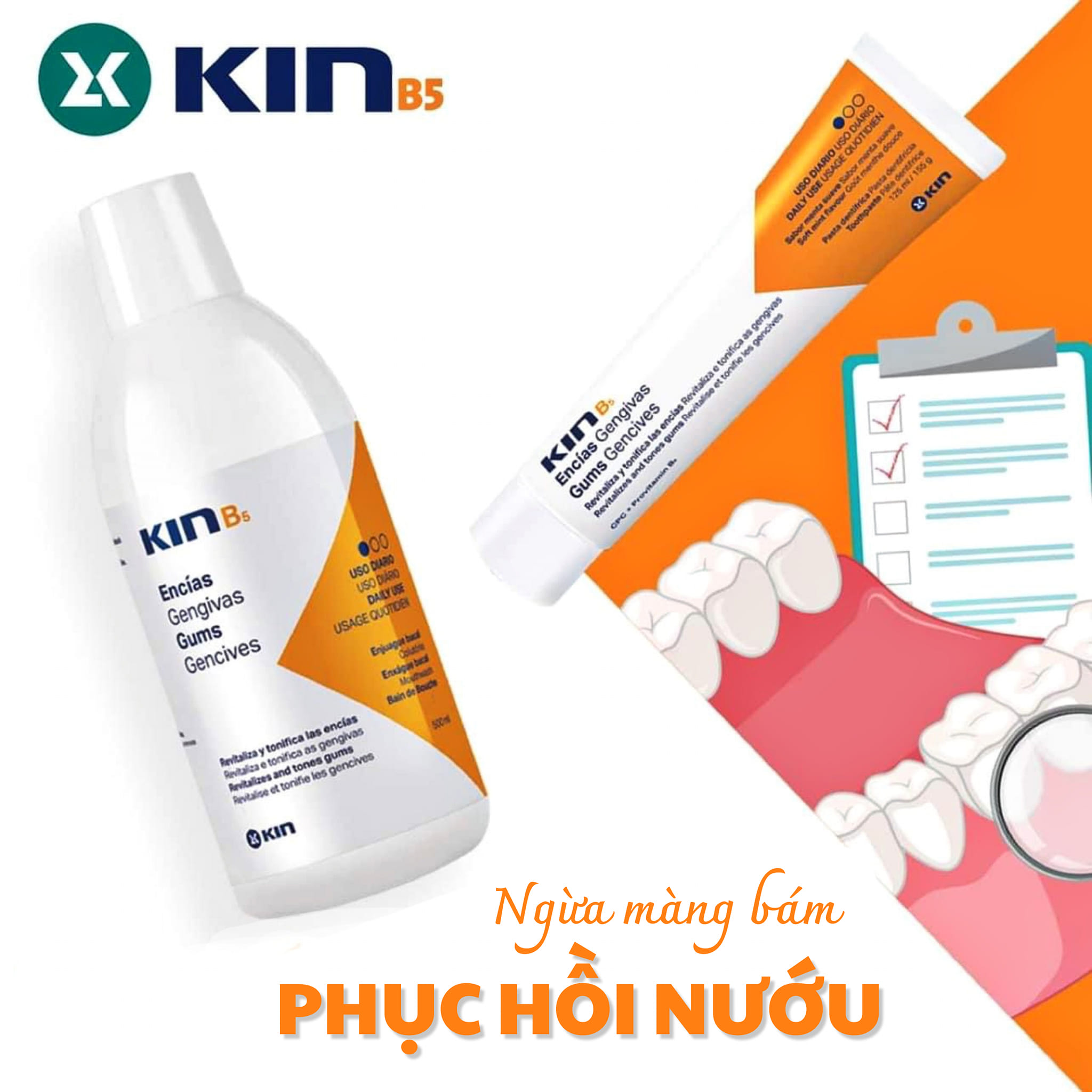 Nước súc miệng Kin B5 - Chăm sóc toàn diện (500 ml)