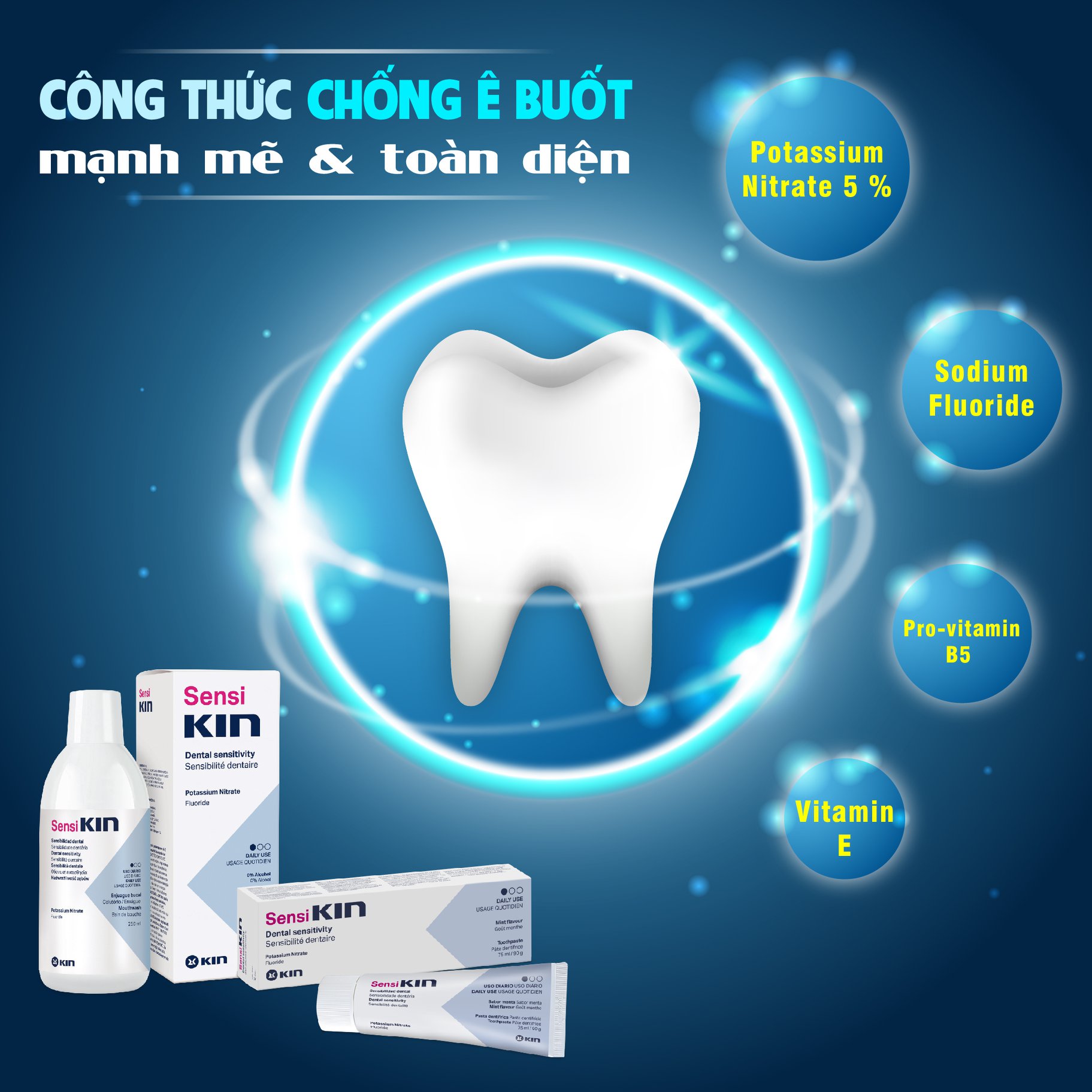 Nước súc miệng Sensi Kin ngăn ngừa ê buốt (250 ml)