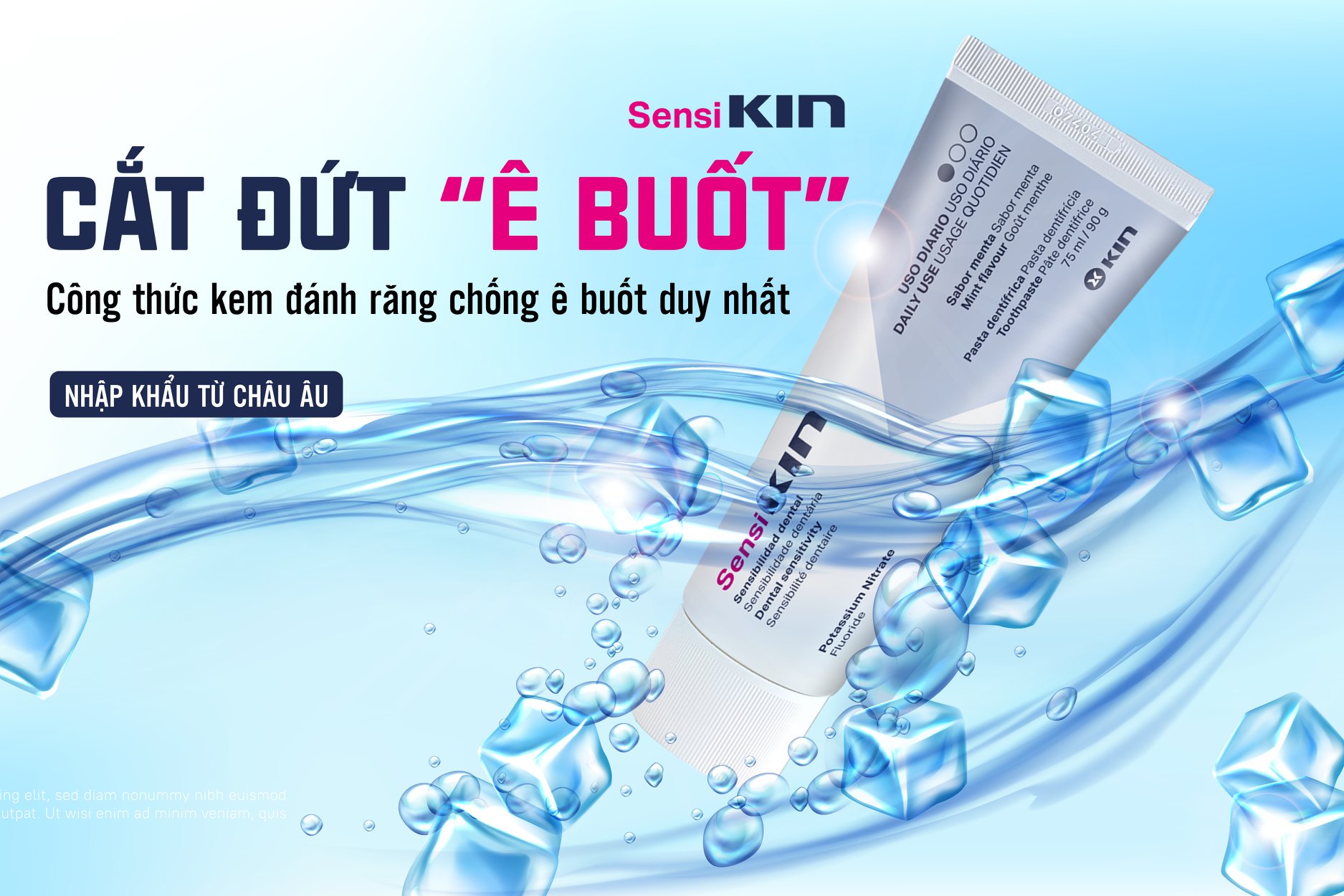 Kem đánh răng Sensi Kin ngăn ngừa ê buốt (75 ml / 90 g)