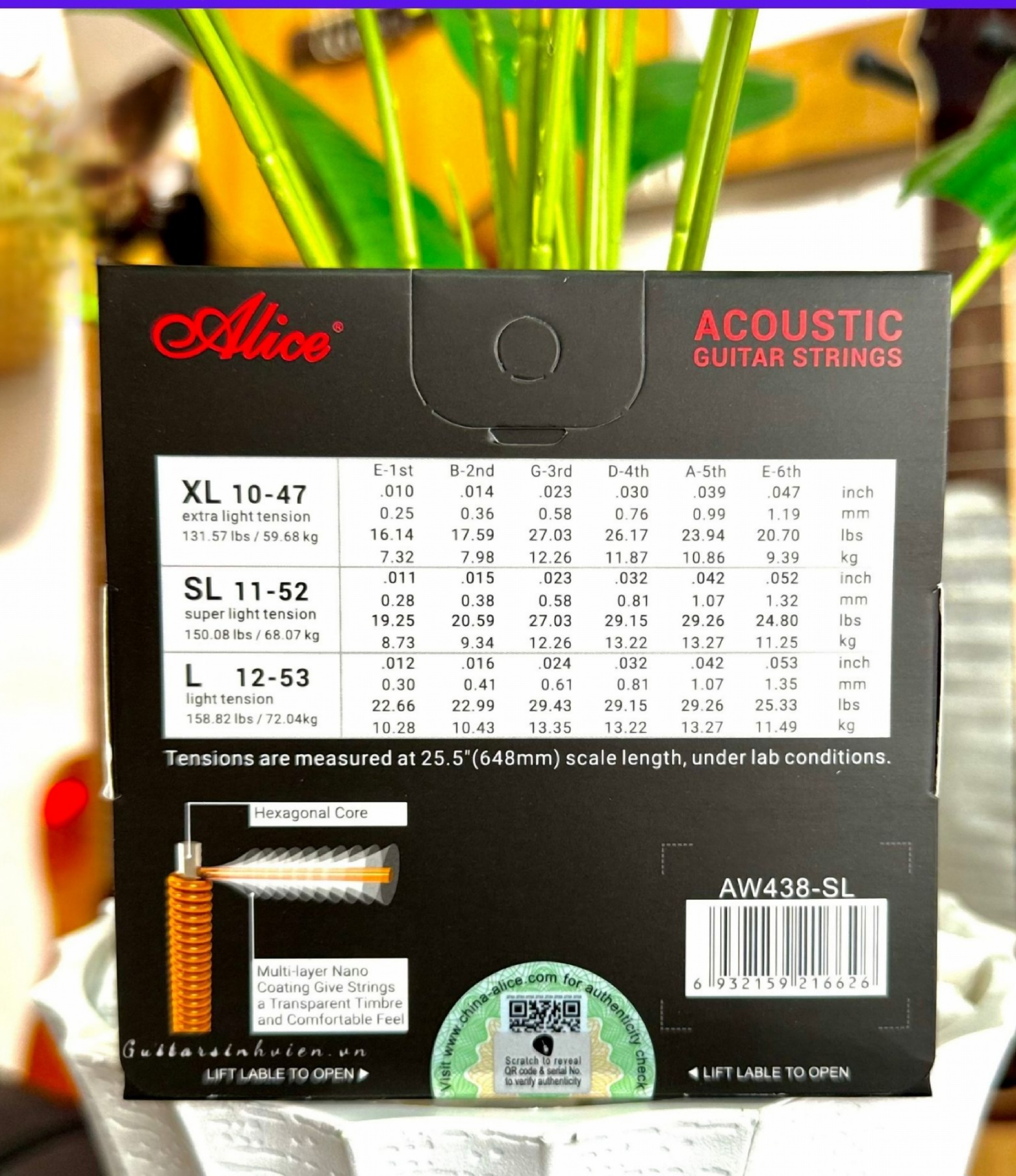 Bộ dây guitar aucoustic Alice AW438