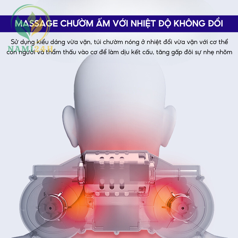 Gối massage hồng ngoại cổ vai gáy