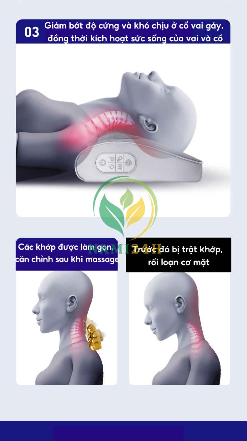 Gối massage hồng ngoại cổ vai gáy