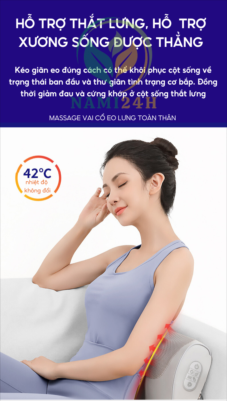 Gối massage hồng ngoại cổ vai gáy