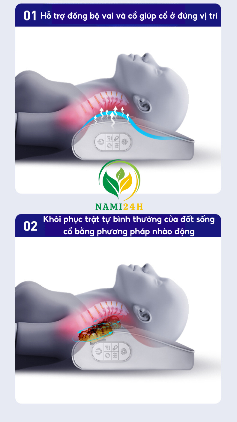 Gối massage hồng ngoại cổ vai gáy