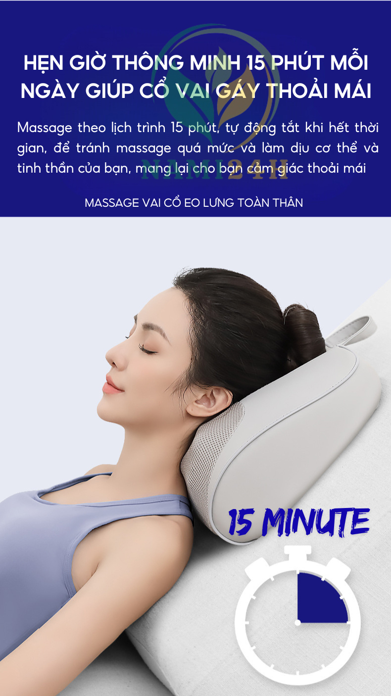 Gối massage hồng ngoại cổ vai gáy
