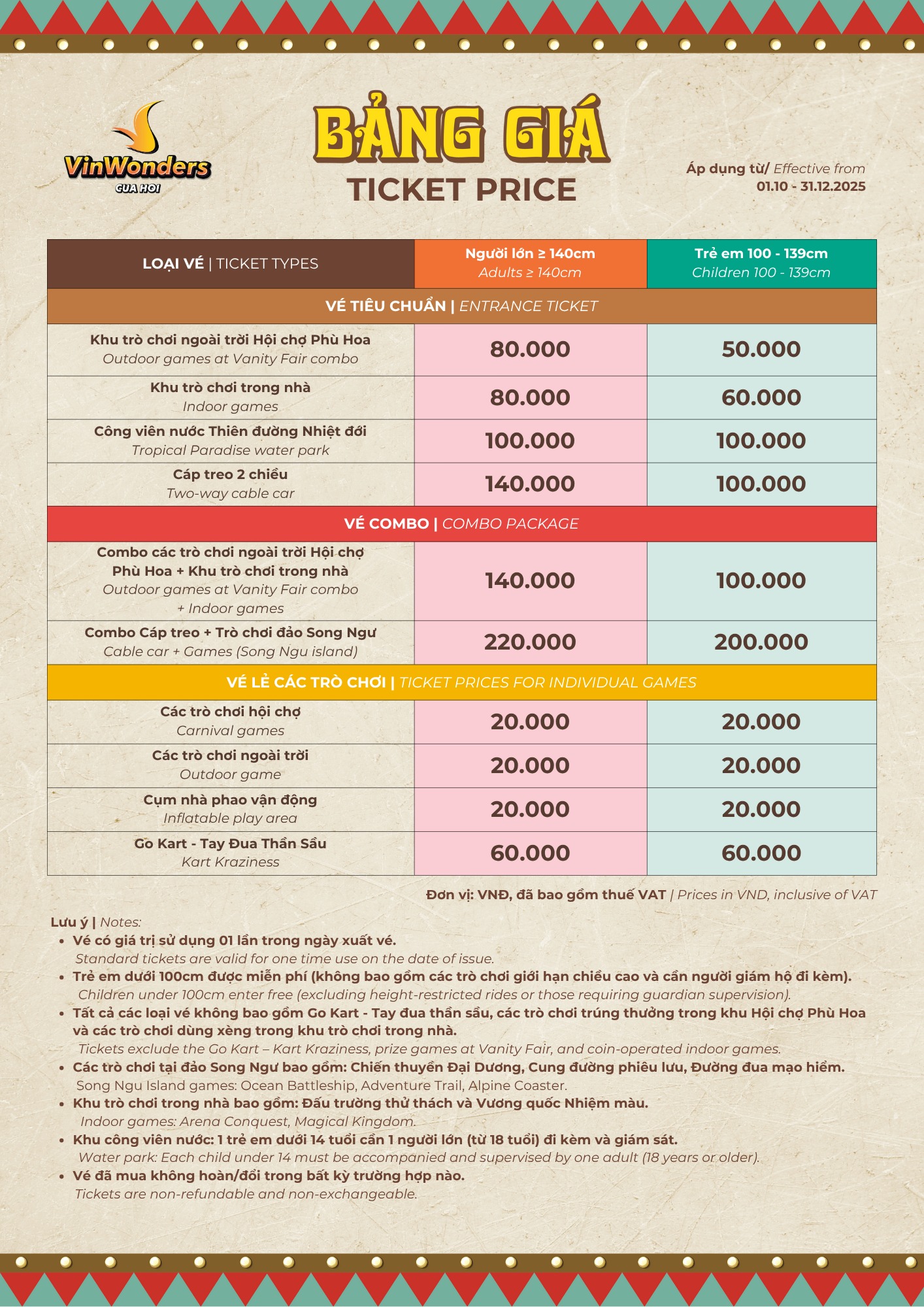 CHƠI HỘI RỘN RÀNG, CHI PHÍ NHẸ NHÀNG! CẬP NHẬT BẢNG GIÁ VINWONDERS CỬA HỘI HẤP DẪN NHẤT NĂM 2025! 🤩