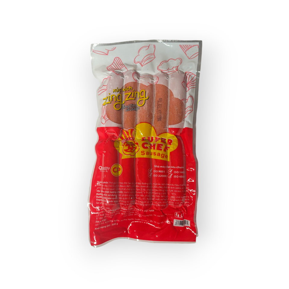 Xúc xích Zing Zing Eco CP 500g (10 Chiếc)