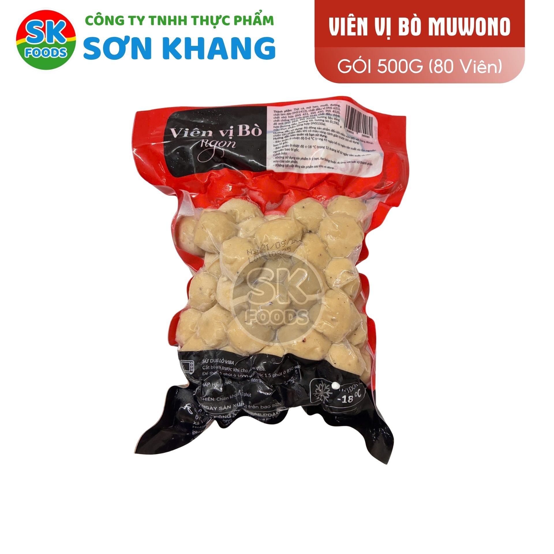 Viên Vị Bò Muwono 500g (80 viên)