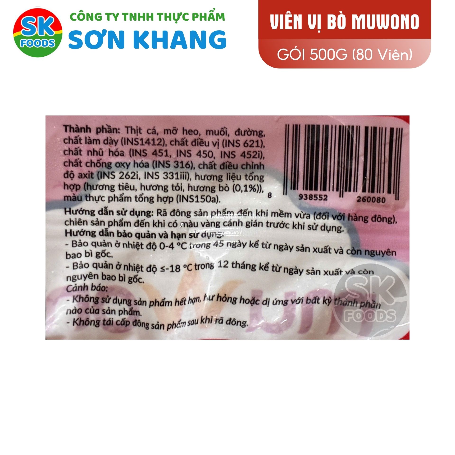 Viên Vị Bò Muwono 500g (80 viên)