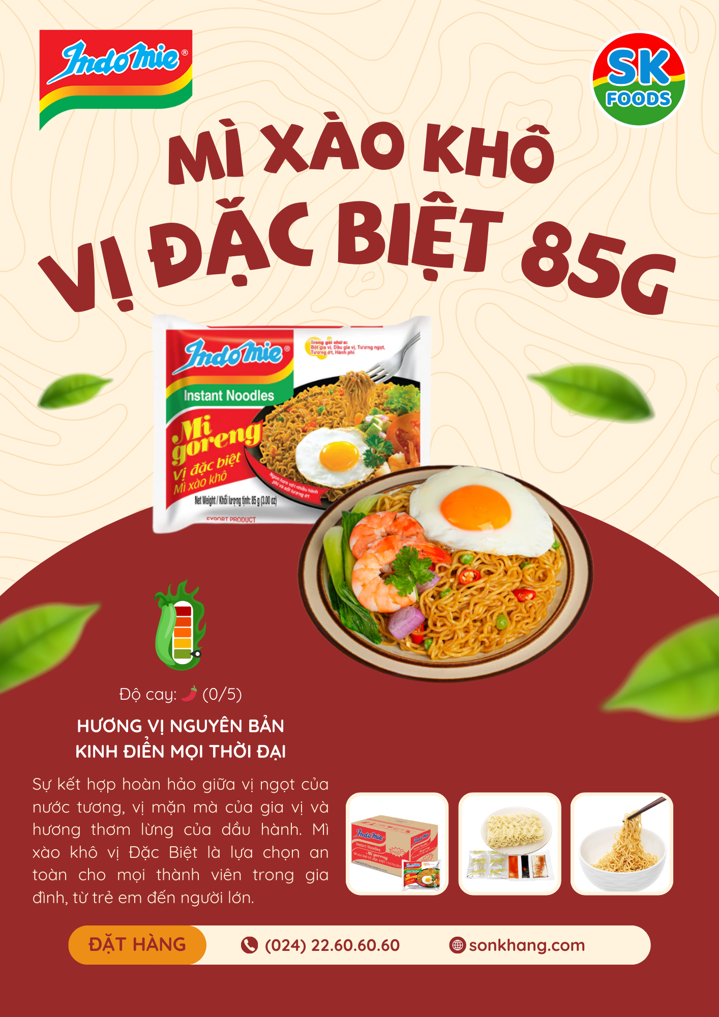 Thùng 40 Gói Mì trộn Indomie Vị Đặc Biệt 85g