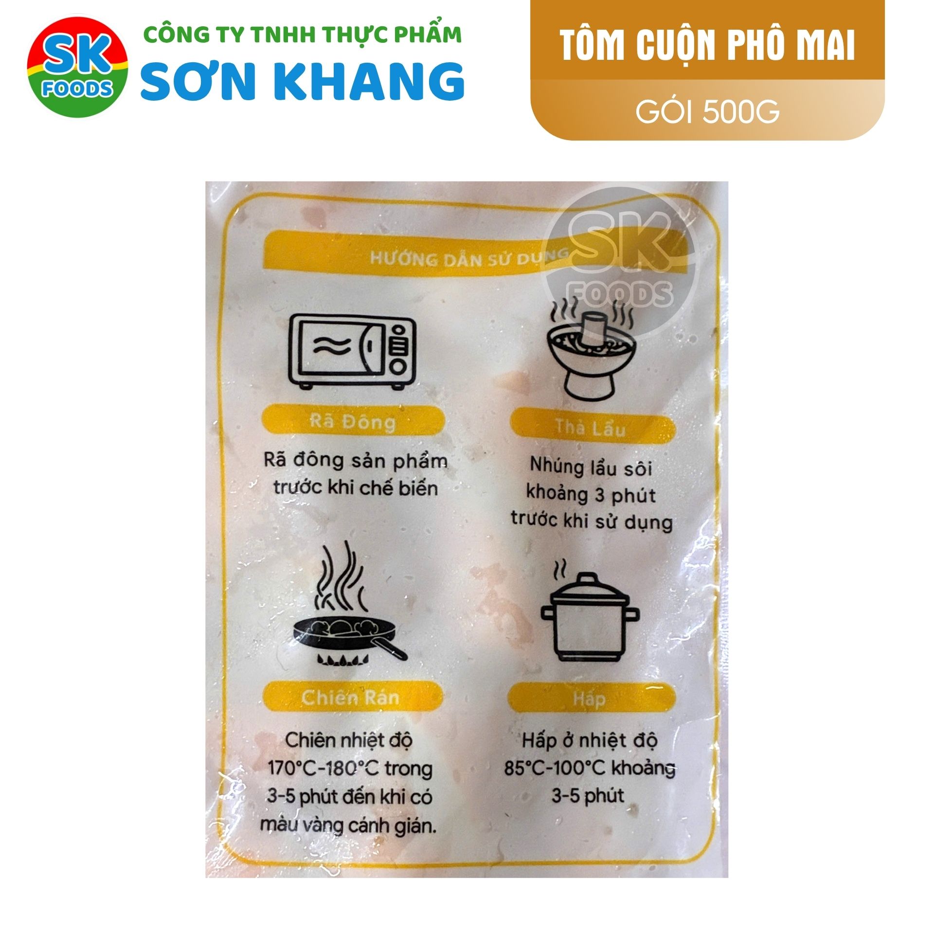 Tôm Cuộn Nhân Phô Mai Muwono 500g (40 Viên)