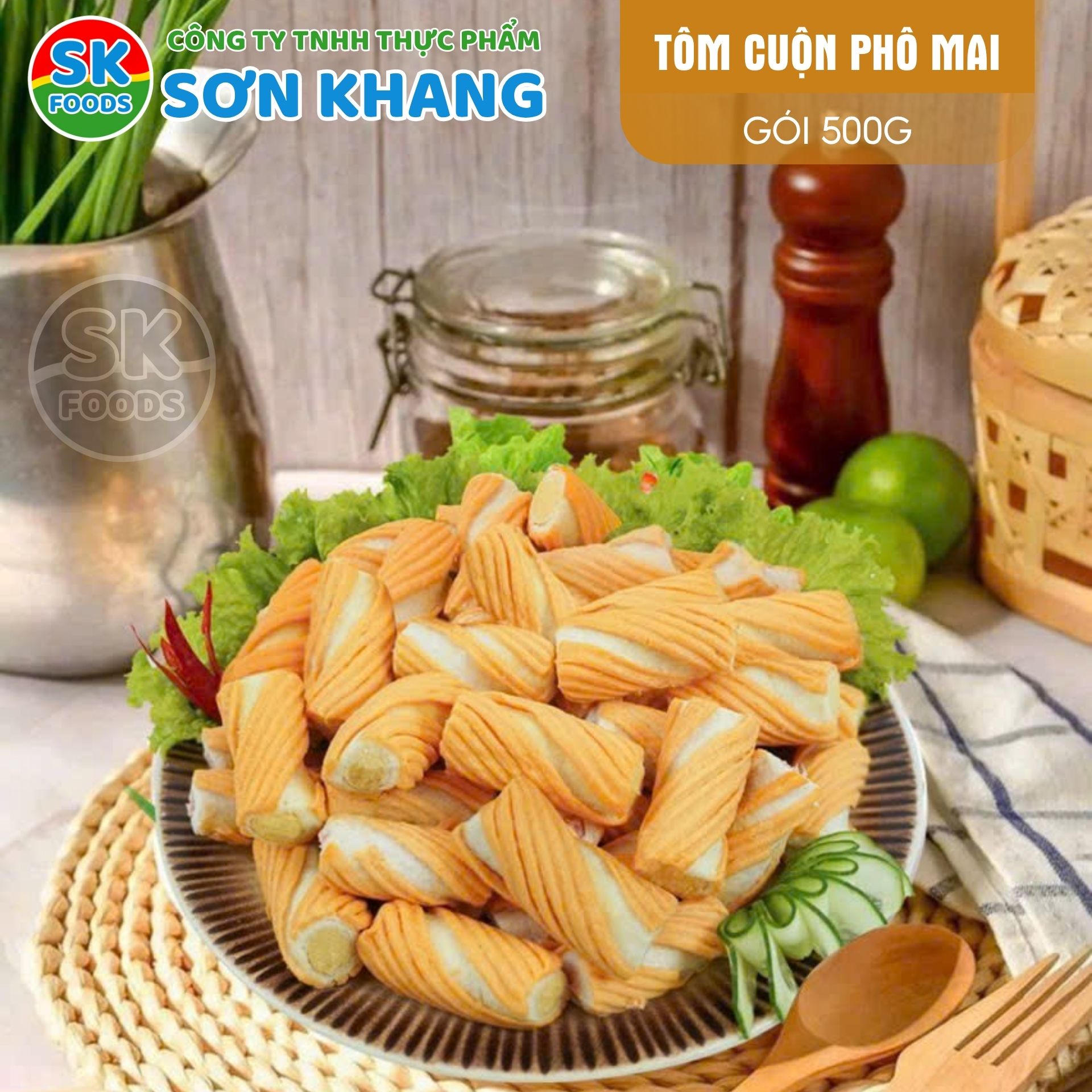 Tôm Cuộn Nhân Phô Mai Muwono 500g (40 Viên)