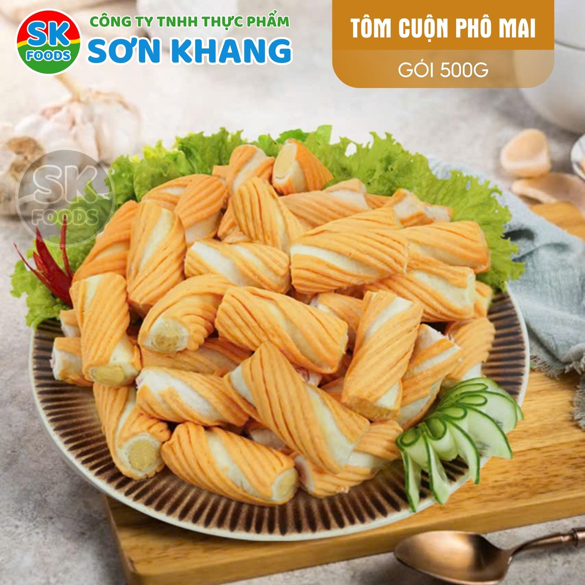 Tôm Cuộn Nhân Phô Mai Muwono 500g (40 Viên)
