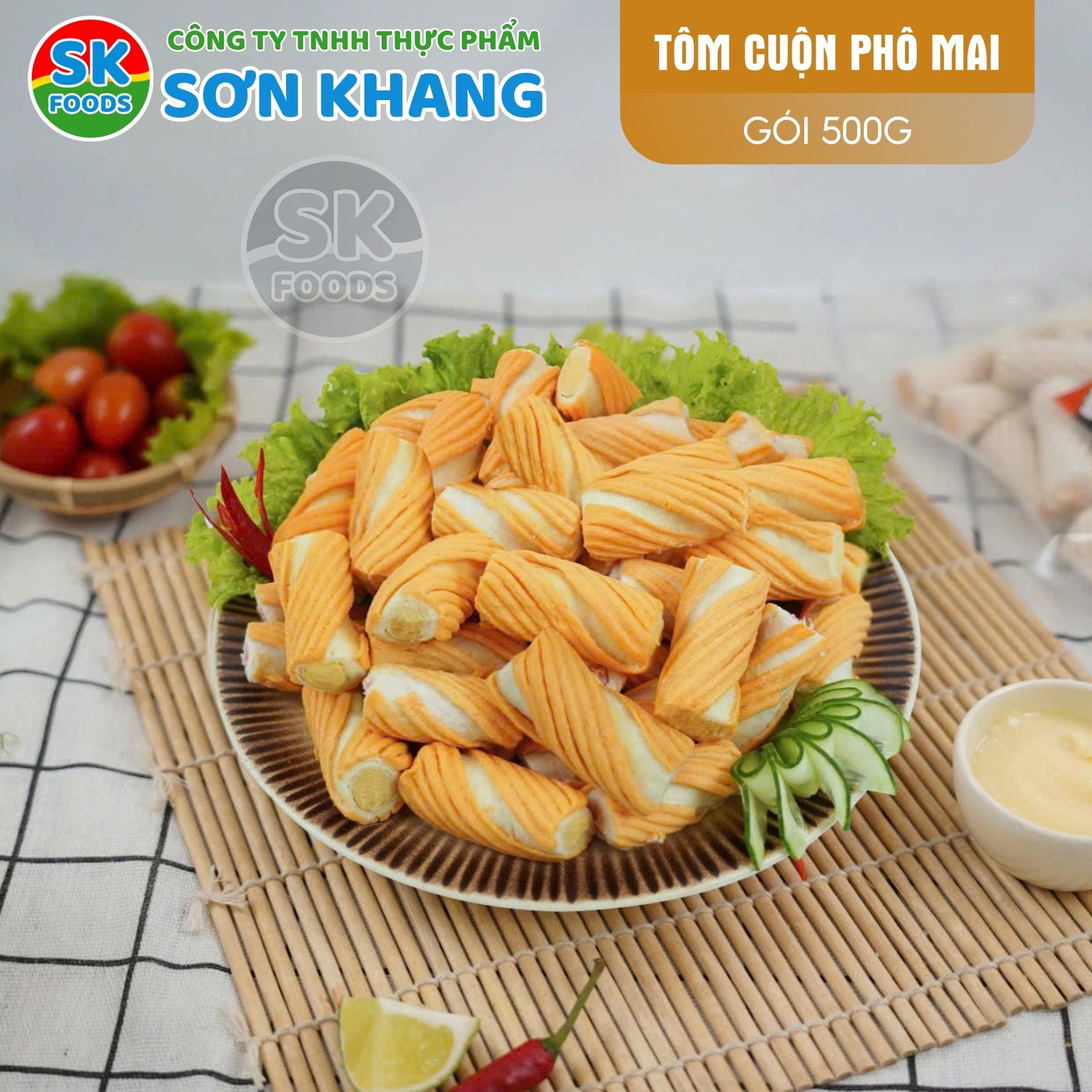 Tôm Cuộn Nhân Phô Mai Muwono 500g (40 Viên)