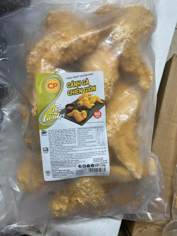 Cánh Gà chiên giòn CP 1,5kg (10Chiếc)