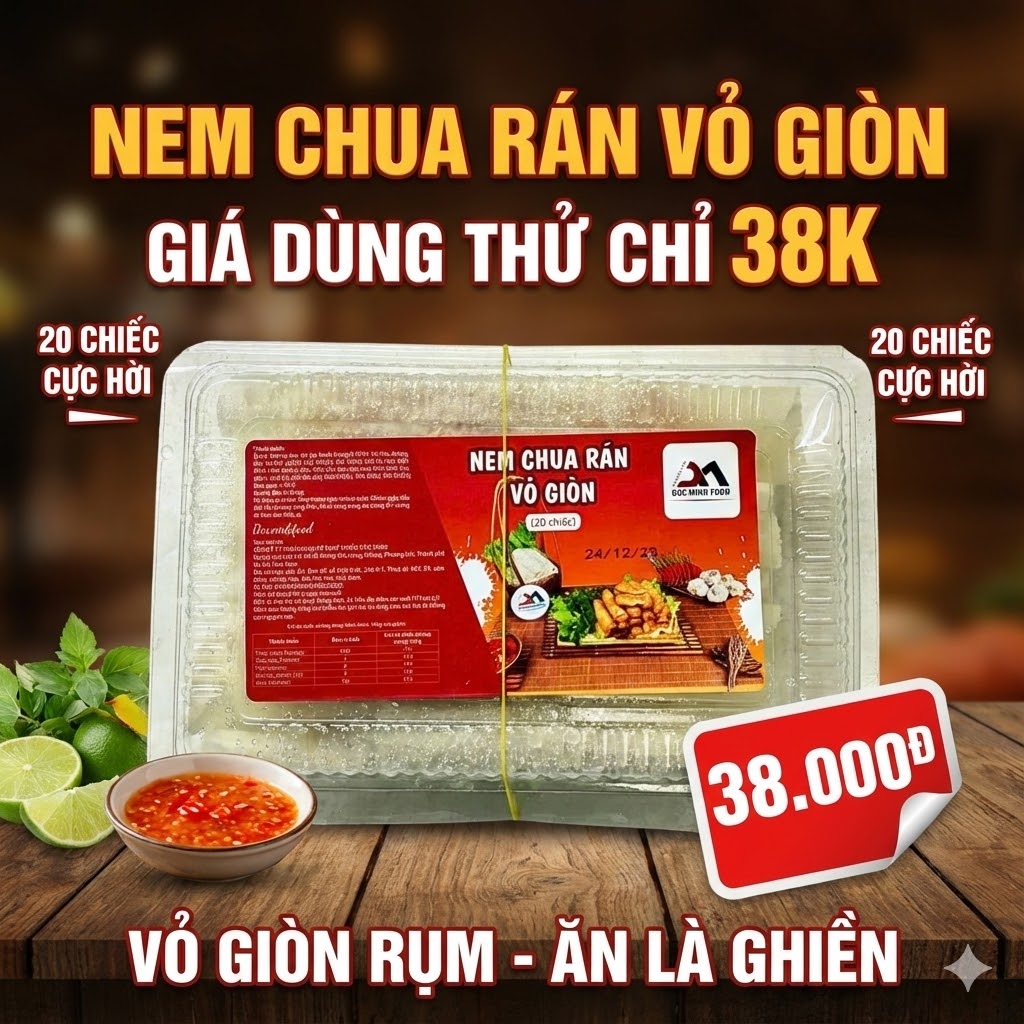 Nem Chua Rán Vỏ Giòn Genz Đức Minh 300g (20 Chiếc)