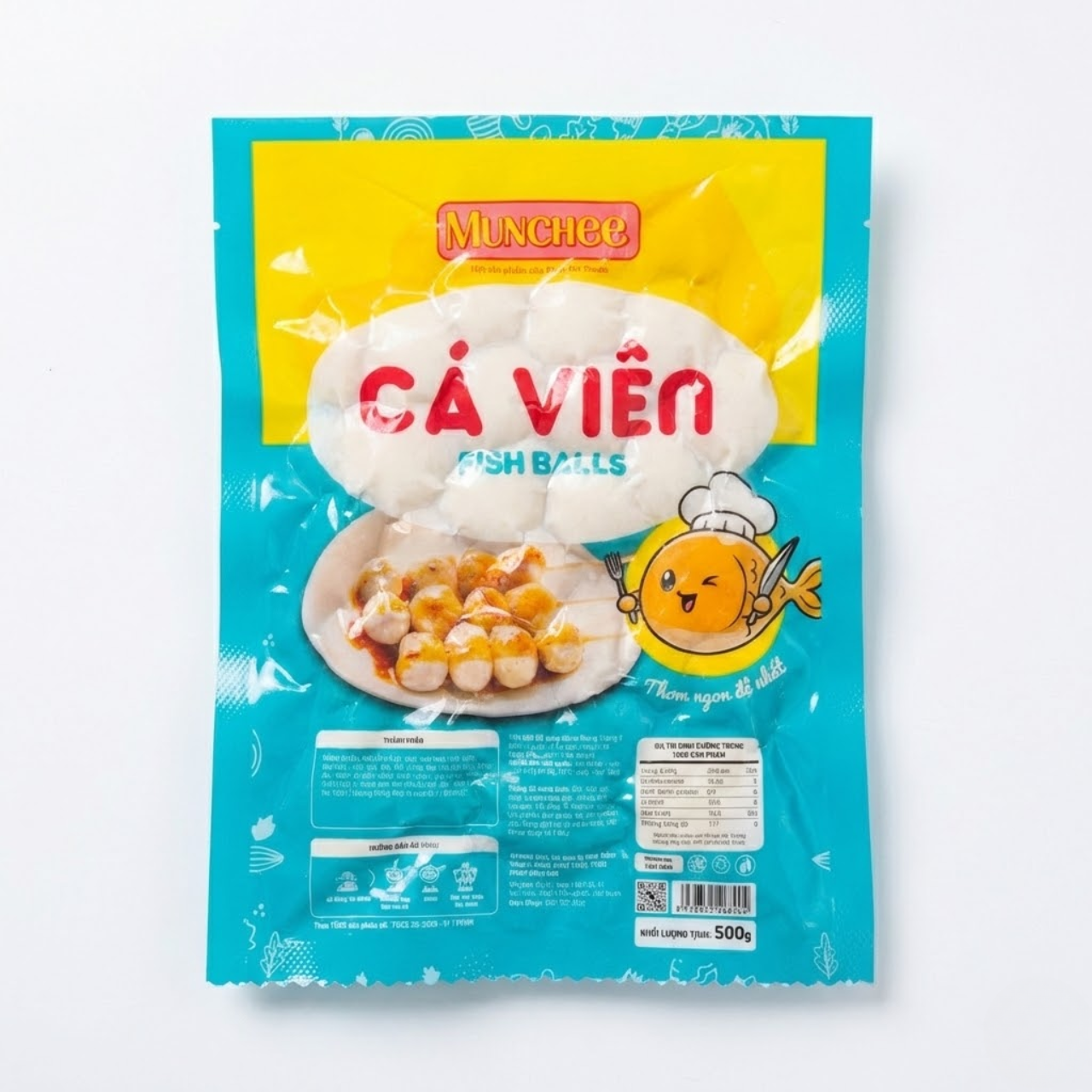 Cá Viên Munchee Gói 500g (80 Viên) - Cá Viên Nguyên Chất Phúc Mơ Foods