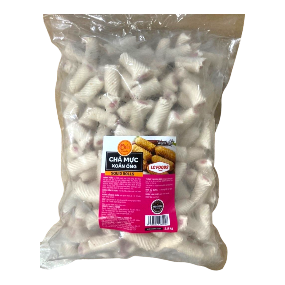 Chả Mực Xoắn Ống Deli Foods 2,5kg (178 Viên)