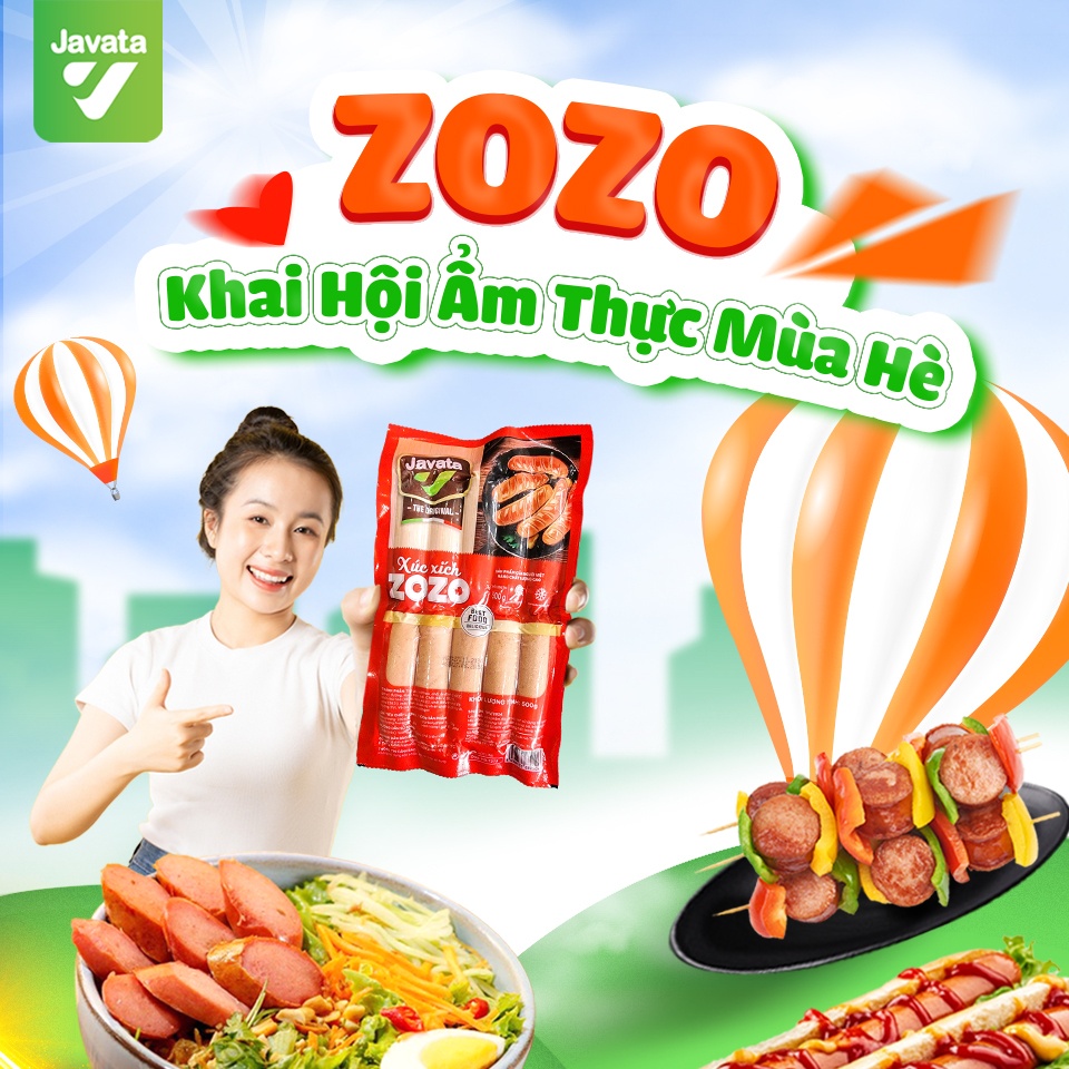 Xúc xích ZoZo Javata Dài 500g (10 Chiếc)