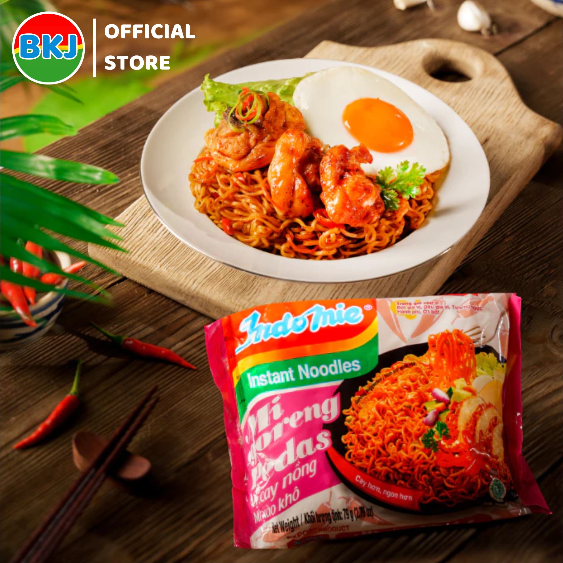 Thùng 40 Gói Mì trộn Indomie Vị Cay Nồng 79g
