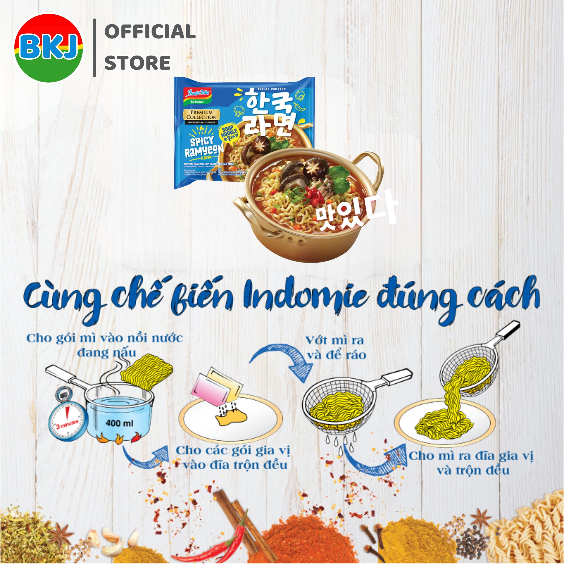 Thùng 40 Gói Mì Trộn Indomie Vị Nấm Cay 83g