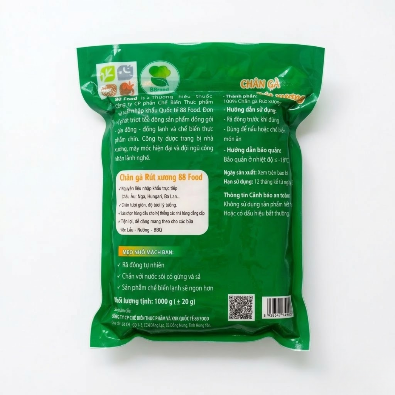 🐔 Chân Gà Rút Xương 88 Food (Net 1kg) – Giòn Sần Sật, Chuẩn Vị Tươi Ngon 🐔