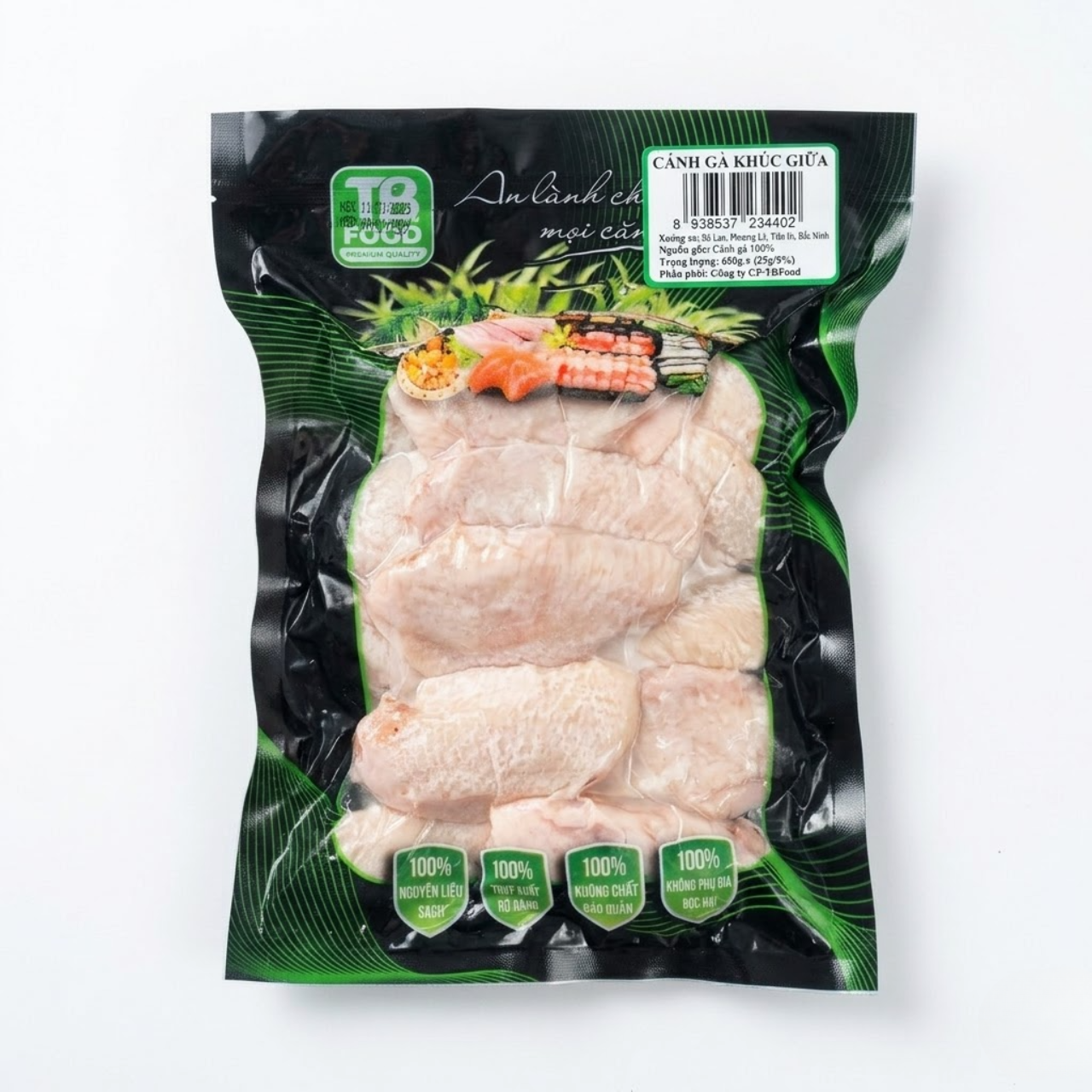 Cánh Gà Khúc Giữa TBFood (Khay 650g) – "Siêu Phẩm" Cho Menu Gà Rán & Đồ Nhắm