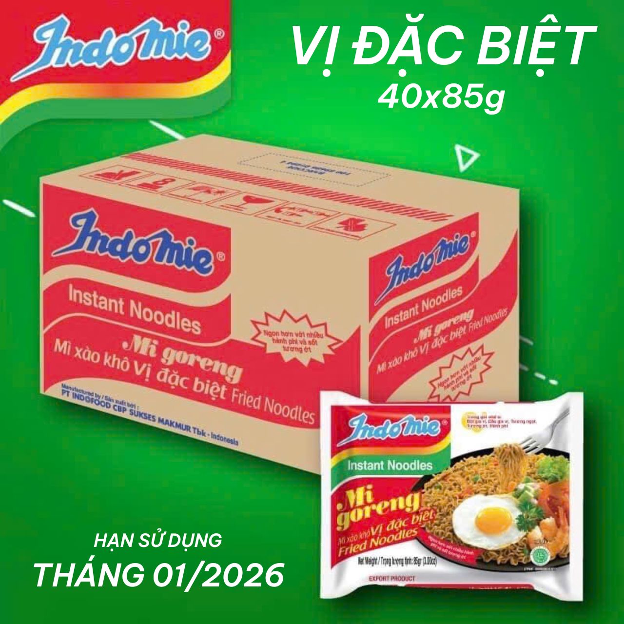 Thùng 40 Gói Mì trộn Indomie Vị Đặc Biệt 85g