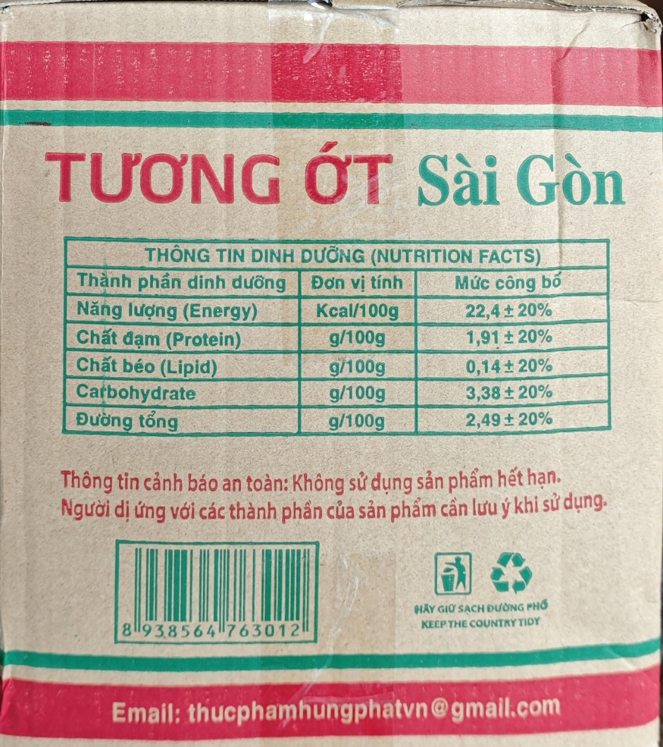 Tương Ớt Sài Gòn Hưng Phát Cay Ngon Đặc Biệt - Chai 1.9L