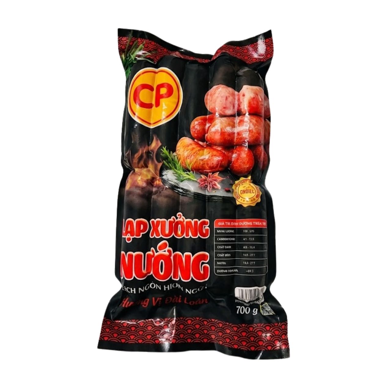 Lạp Xưởng Nướng Hương Vị Đài Loan CP (Gói 700g - 10 Chiếc)