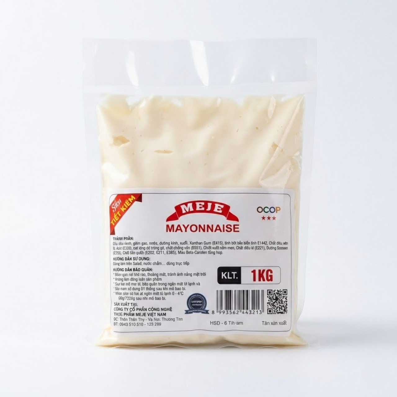 Sốt Mayonnaise MEJE Siêu Tiết Kiệm - Túi 1kg - OCOP 3 Sao - Thơm Béo, Đậm Đà