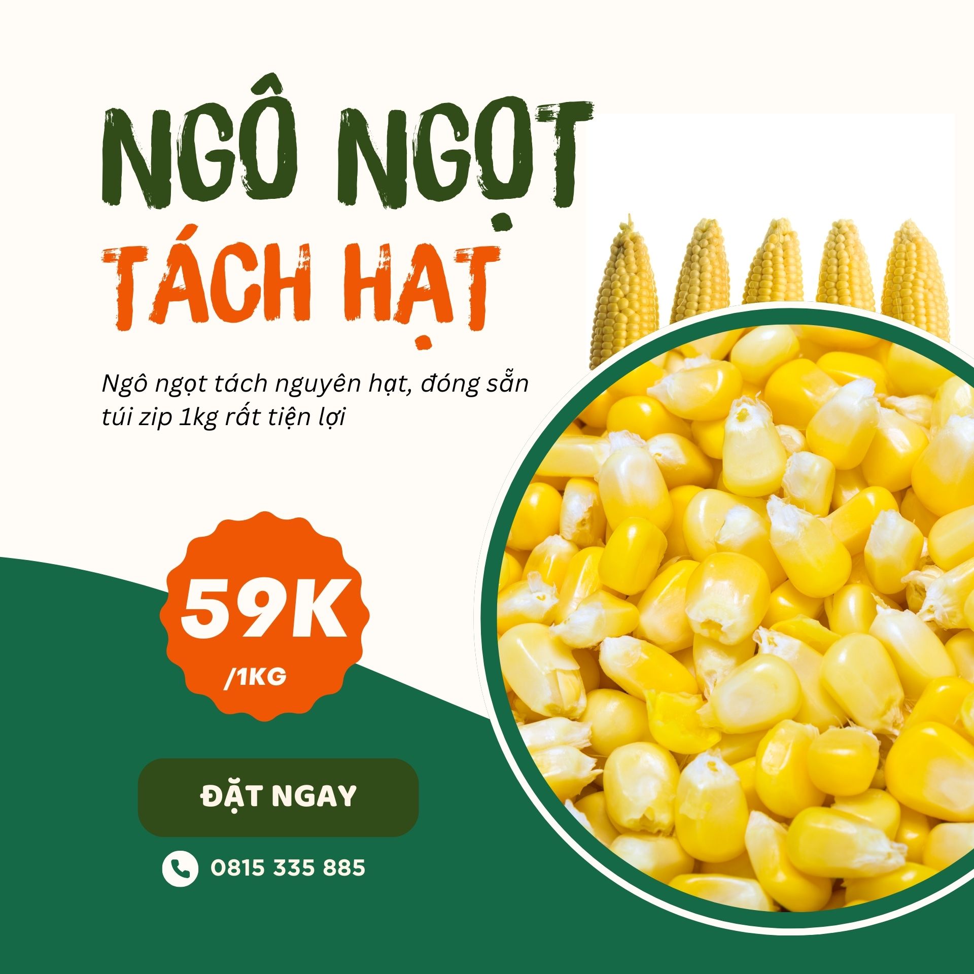 Ngô Mỹ Ngọt Tách Hạt 1kg