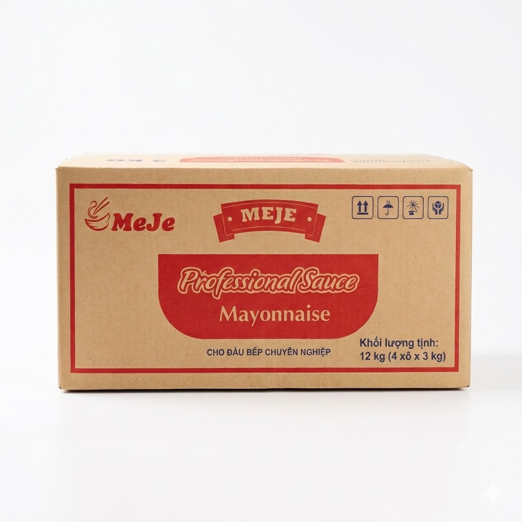 Xốt Mayonnaise MEJE Xô 3kg - Hộp Nhựa Nắp Kín Tiện Lợi - Sánh Mịn, Thơm Béo, Chuẩn OCOP