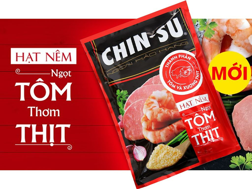 Hạt nêm CHIN-SU ngọt Tôm thơm thịt gói 1.8kg