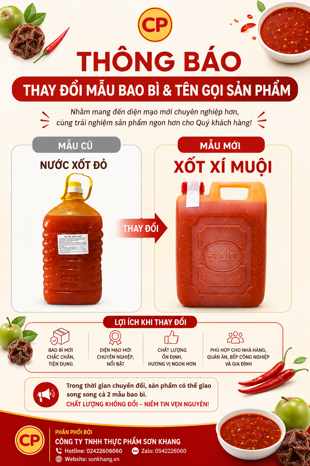 Nước Sốt Xí Muội Chua Ngọt Chấm Đồ Chiên CP 5 Lít
