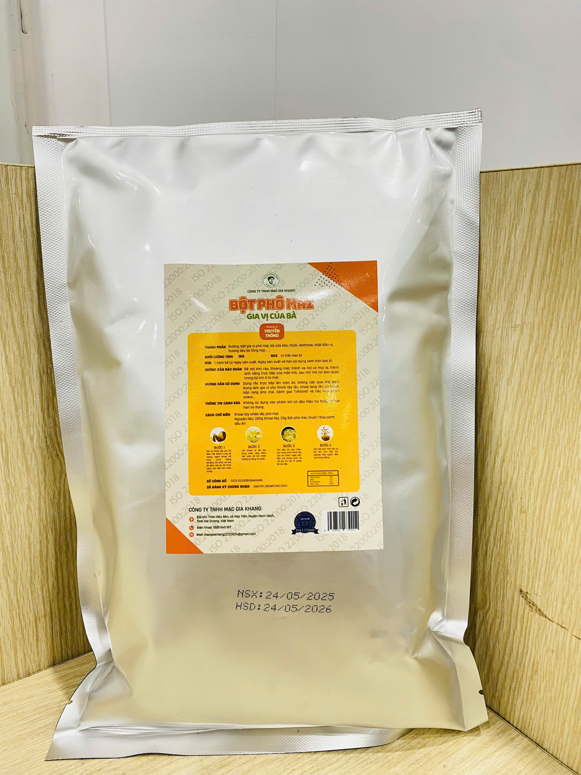 Bột Gia Vị Lắc Hương Phô Mai Mạc Gia Khang - Gói 1kg