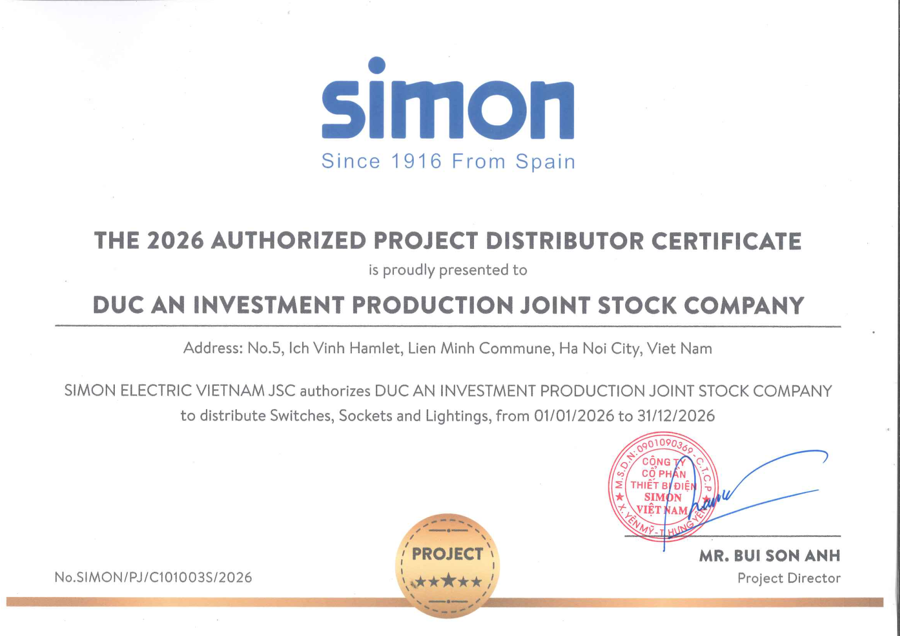 ĐỨC AN – NHÀ PHÂN PHỐI THIẾT BỊ ĐIỆN SIMON CHÍNH HÃNG TẠI VIỆT NAM