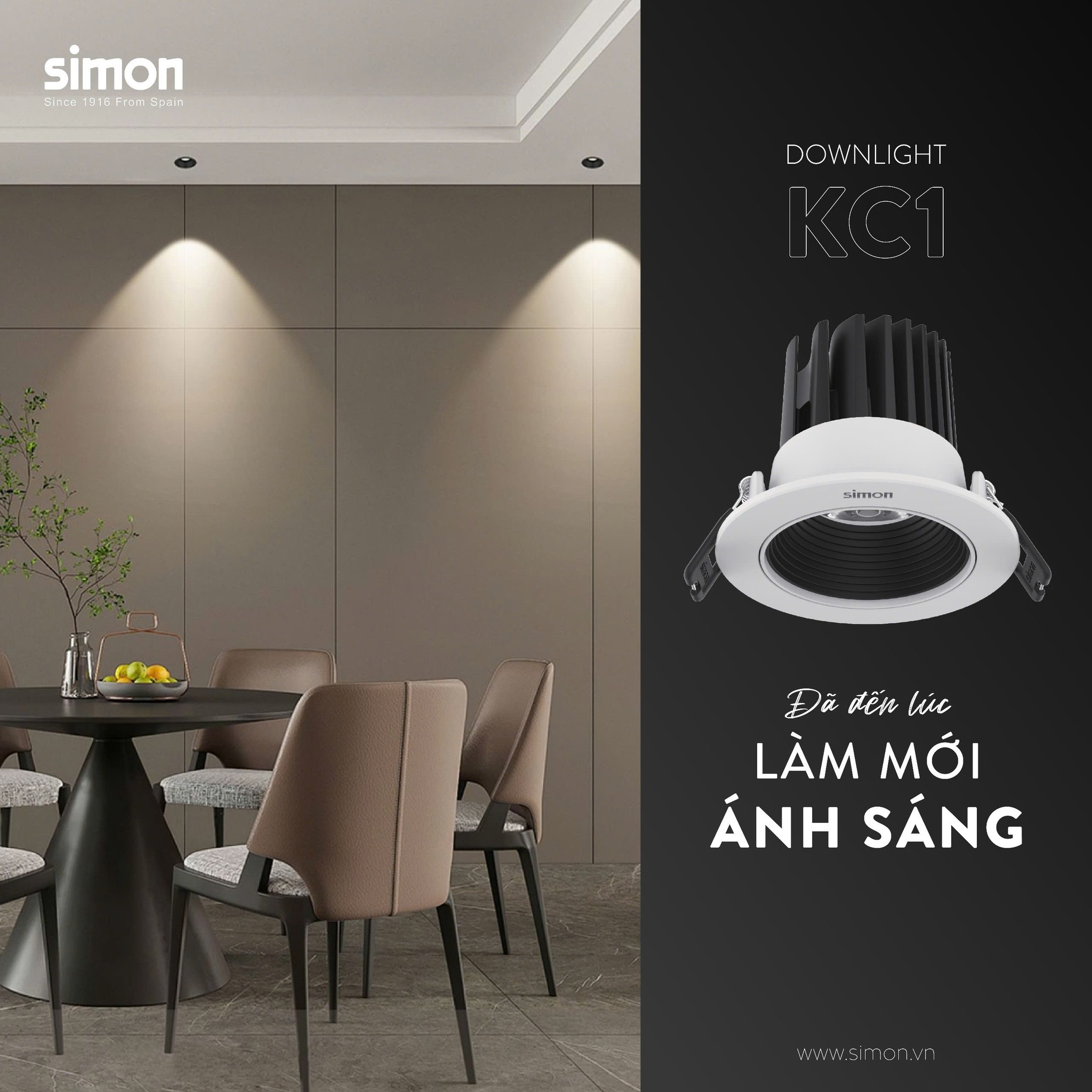 Đèn Chiếu Sáng Spotlight Simon KC1: Giải Pháp Ánh Sáng Sang Trọng Và Tiện Nghi