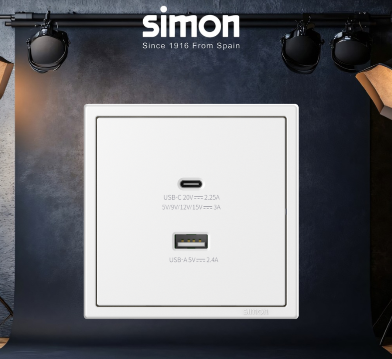 Cổng Sạc Nhanh Type C và USB Simon i7